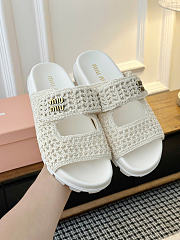 Miumiu Crochet Sandals White 5XX675 - 5