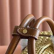 Miumiu Raffia Handbag Beige/Cognac 5BA316 - 25.5x14x9.5cm - 5