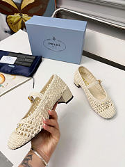 Prada Crochet Pumps White 35mm 1I429O - 4