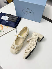 Prada Crochet Pumps White 35mm 1I429O - 5