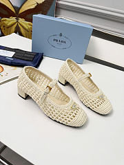 Prada Crochet Pumps White 35mm 1I429O - 6