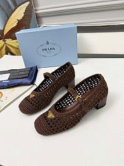 Prada Crochet Pumps Coca Brown 35mm 1I429O - 3
