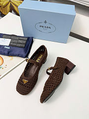 Prada Crochet Pumps Coca Brown 35mm 1I429O - 4