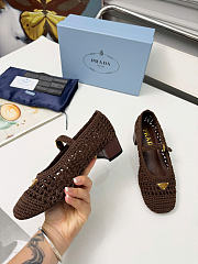 Prada Crochet Pumps Coca Brown 35mm 1I429O - 5
