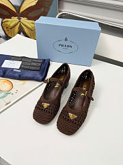 Prada Crochet Pumps Coca Brown 35mm 1I429O - 6