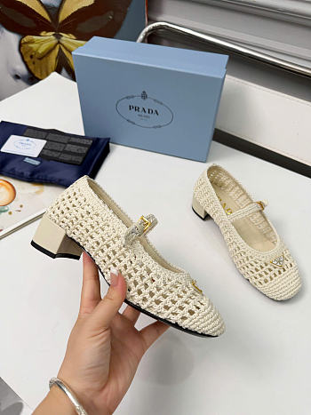 Prada Crochet Pumps White 35mm 1I429O