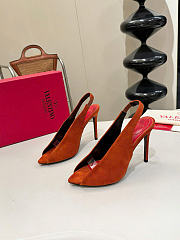 Valentino Open Toe Revele Suede Pumps Rust 105mm - 2