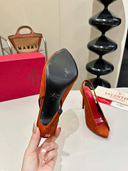 Valentino Open Toe Revele Suede Pumps Rust 105mm - 3