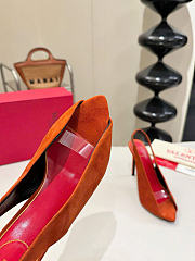Valentino Open Toe Revele Suede Pumps Rust 105mm - 4