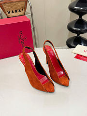 Valentino Open Toe Revele Suede Pumps Rust 105mm - 6
