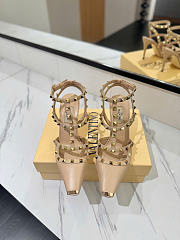 VLTN Rockstud Kidskin Pumps Beige 100mm - 3