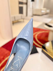 Christian Louboutin Miss Z Slingback Pumps 100mm Patent Calf Leather Blue - 4