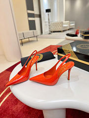 Christian Louboutin Miss Z Slingback Pumps 100mm Patent Calf Leather Orange - 3