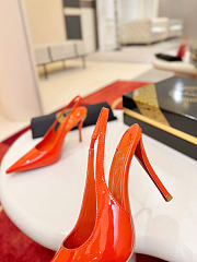 Christian Louboutin Miss Z Slingback Pumps 100mm Patent Calf Leather Orange - 4