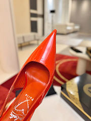 Christian Louboutin Miss Z Slingback Pumps 100mm Patent Calf Leather Orange - 2