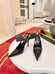 Christian Louboutin Miss Z Slingback Pumps 100mm Patent Calf Leather Black - 4