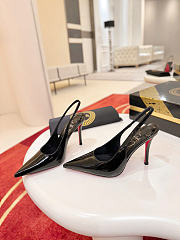 Christian Louboutin Miss Z Slingback Pumps 100mm Patent Calf Leather Black - 3