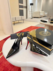 Christian Louboutin Miss Z Slingback Pumps 100mm Patent Calf Leather Black - 2