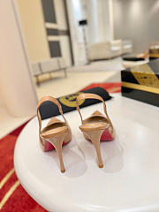 Christian Louboutin Miss Z Slingback Pumps 100mm Patent Calf Leather Beige - 6