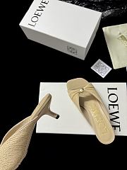 Loewe Pebble Soft Slide in Raffia-effect Fabric Natural 4.5cm - 2