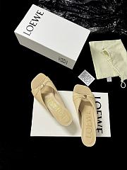 Loewe Pebble Soft Slide in Raffia-effect Fabric Natural 4.5cm - 3
