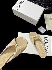 Loewe Pebble Soft Slide in Raffia-effect Fabric Natural 4.5cm - 5