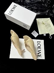 Loewe Pebble Soft Slide in Raffia-effect Fabric Natural 4.5cm - 6