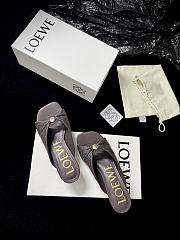 Loewe Pebble Soft Slide in Raffia-effect Fabric Dark Brown 4.5cm - 2