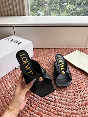 Loewe Pebble Soft Slide in Nappa Lambskin Black 4.5cm - 6