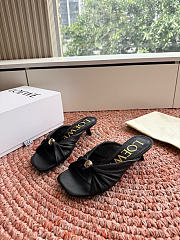 Loewe Pebble Soft Slide in Nappa Lambskin Black 4.5cm - 2