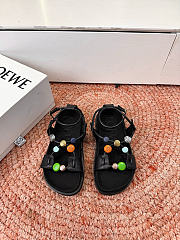 Loewe Pebble Beads Fussbett Sandal in Nappa Lambskin Black - 1