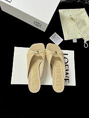 Loewe Pebble Soft Slide in Raffia-effect Fabric Natural 4.5cm - 1