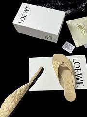 Loewe Pebble Soft Slide in Raffia-effect Fabric Natural  - 5