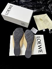 Loewe Pebble Soft Slide in Raffia-effect Fabric Natural  - 4