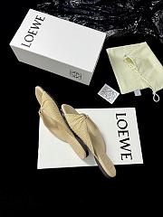 Loewe Pebble Soft Slide in Raffia-effect Fabric Natural  - 3