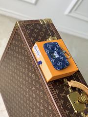 LV Pochette Clés Monogram Flowers Denim Blue M27561 - 13x8x1.5cm - 3