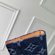 LV Pocket Organizer Monogram Flowers Denim Blue M27560 - 7.5x11x1cm - 5