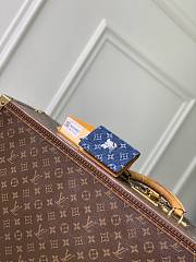 LV Pocket Organizer Monogram Flowers Denim Blue M27560 - 7.5x11x1cm - 4