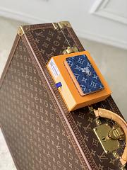 LV Pocket Organizer Monogram Flowers Denim Blue M27560 - 7.5x11x1cm - 3