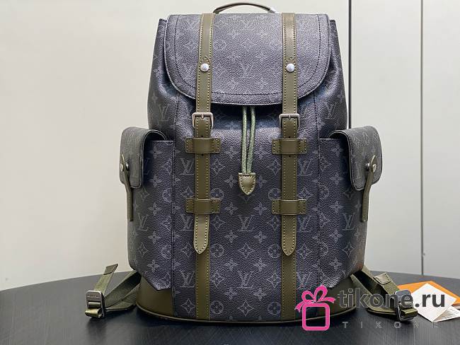 LV Christopher MM Monogram Eclipse Canvas Khaki Green M28633 - 44x38x12.5cm - 1