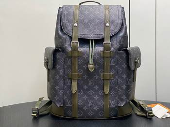 LV Christopher MM Monogram Eclipse Canvas Khaki Green M28633 - 44x38x12.5cm