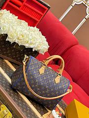 LV Speedy Soft 30 Monogram Grid Canvas/Blue M29143 - 30x21x17cm - 4