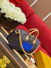 LV Speedy Soft 30 Monogram Grid Canvas/Blue M29143 - 30x21x17cm - 2