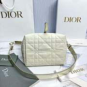 Small Dior Toujours Vertical Tote Bag Two-Tone Gold and White Macrocannage Calfskin with Metallic Thread - 18x16x12cm - 5