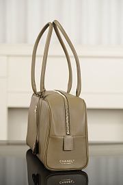 Chanel Large Bowling Bag Calfskin & Gold-Tone Metal Khaki - 35.5x19x12.5cm - 3