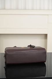 Chanel Large Bowling Bag Calfskin & Gold-Tone Metal Chocolate - 35.5x19x12.5cm - 4