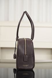 Chanel Large Bowling Bag Calfskin & Gold-Tone Metal Chocolate - 35.5x19x12.5cm - 3