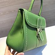 Delvaux Brillant MM Surpiqué Rodeo Calf Green Ivory - 29x22x15cm - 5