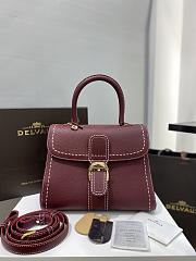 Delvaux Brillant MM Surpiqué Rodeo Calf Burgundy Ivory - 29x22x15cm - 1