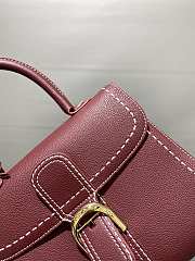 Delvaux Brillant MM Surpiqué Rodeo Calf Burgundy Ivory - 29x22x15cm - 2